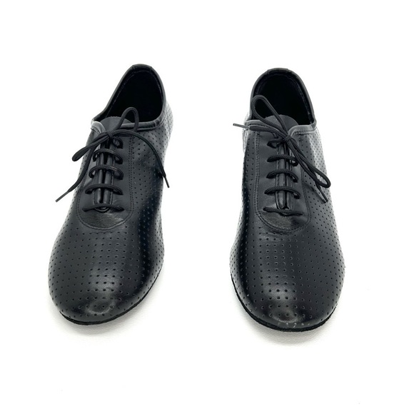 Dance shoes Elegant Black Perforated Lace-Up dance heels - Picture 2 of 11